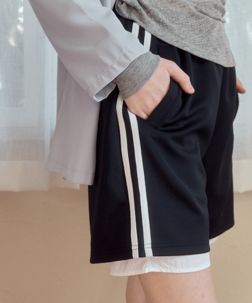 Birthday room（バースデイルーム）の「レイヤードサイドラインハーフパンツ/layerd side half pants（その他パンツ・レディース・オフホワイト/ネイビー・FREE）」の7枚目の写真