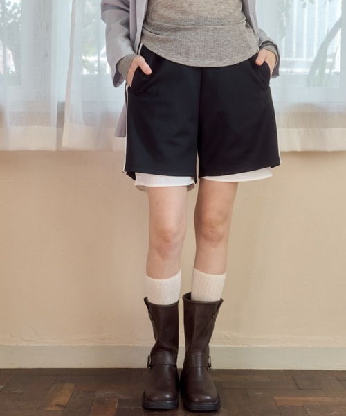 Birthday room（バースデイルーム）の「レイヤードサイドラインハーフパンツ/layerd side half pants（その他パンツ・レディース・オフホワイト/ネイビー・FREE）」の9枚目の写真