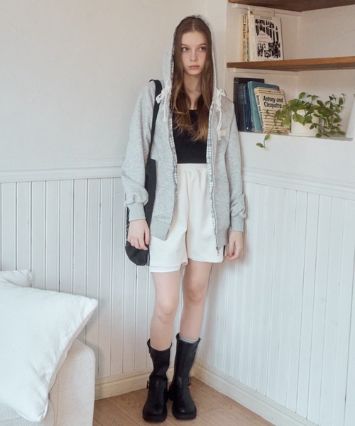 Birthday room（バースデイルーム）の「レイヤードサイドラインハーフパンツ/layerd side half pants（その他パンツ・レディース・オフホワイト/ネイビー・FREE）」の3枚目の写真