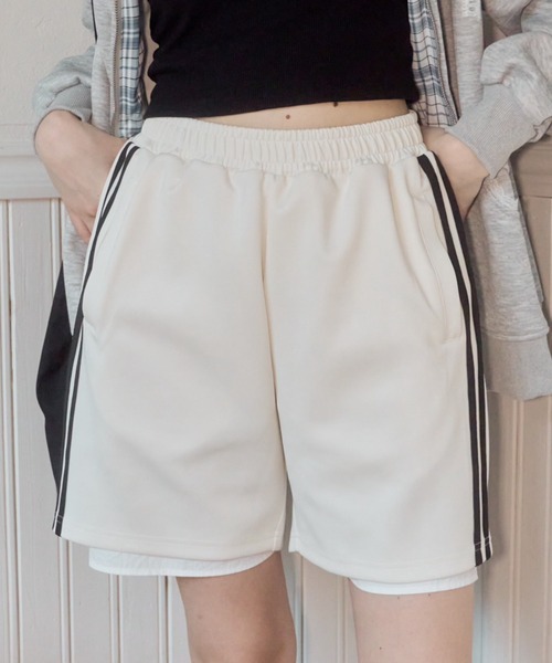 Birthday room（バースデイルーム）の「レイヤードサイドラインハーフパンツ/layerd side half pants（その他パンツ・レディース・オフホワイト/ネイビー・FREE）」の17枚目の写真