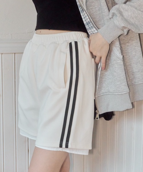 Birthday room（バースデイルーム）の「レイヤードサイドラインハーフパンツ/layerd side half pants（その他パンツ・レディース・オフホワイト/ネイビー・FREE）」の18枚目の写真