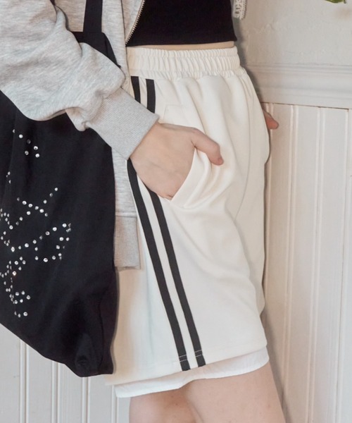 Birthday room（バースデイルーム）の「レイヤードサイドラインハーフパンツ/layerd side half pants（その他パンツ・レディース・オフホワイト/ネイビー・FREE）」の19枚目の写真