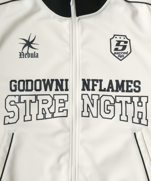 Salong hameu(サロン ハミュー)の「フロントロゴプリント サイドライントラックジャケット メンズ レディース ユニセックス/ジャージトップス(ジャージ・メンズ・ブラウン/ブラック/アイボリー・LL/M/L)」の6枚目の写真