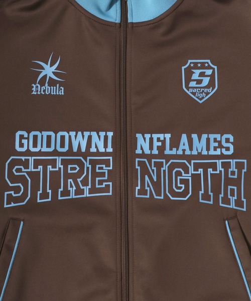 Salong hameu(サロン ハミュー)の「フロントロゴプリント サイドライントラックジャケット メンズ レディース ユニセックス/ジャージトップス(ジャージ・メンズ・ブラウン/ブラック/アイボリー・LL/M/L)」の14枚目の写真