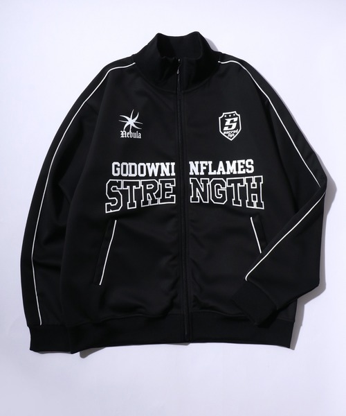 Salong hameu(サロン ハミュー)の「フロントロゴプリント サイドライントラックジャケット メンズ レディース ユニセックス/ジャージトップス(ジャージ・メンズ・ブラウン/ブラック/アイボリー・LL/M/L)」の8枚目の写真