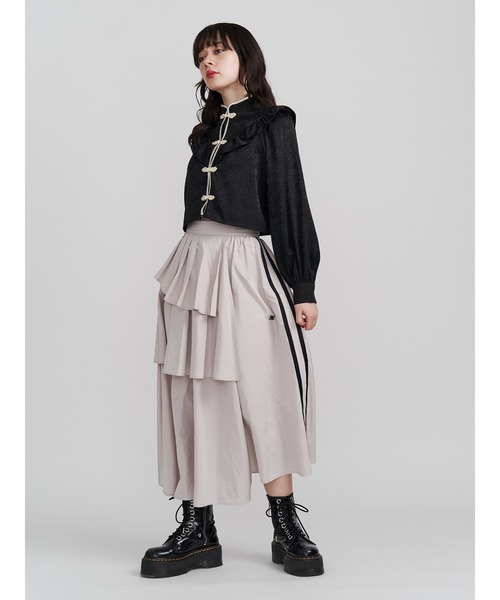 jouetie（ジュエティ）の「アシメラインフリルフレアスカート 夏服（スカート・レディース・ブルー/アイボリー/ブラック/ネイビー・MEDIUM）」の6枚目の写真