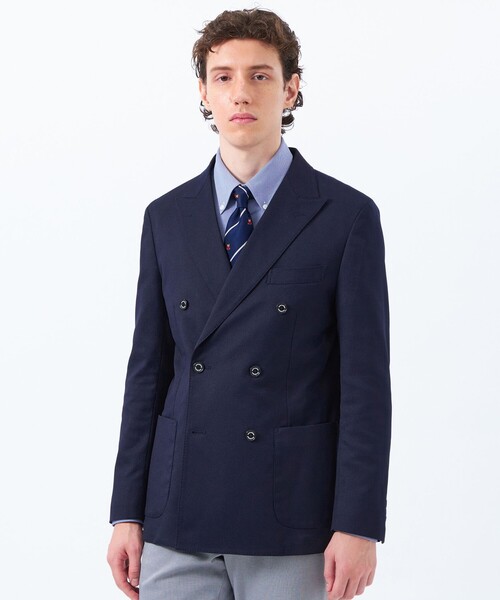 MACKINTOSH PHILOSOPHY(マッキントッシュ フィロソフィー)の「【WEB&一部店舗限定】トロッター ジャケット ダブルブレスト #000(ナンバーゼロ)バーズアイストレッチ リサイクル(テーラードジャケット・メンズ・ダークネイビー・36/42/38/40)」の1枚目の写真