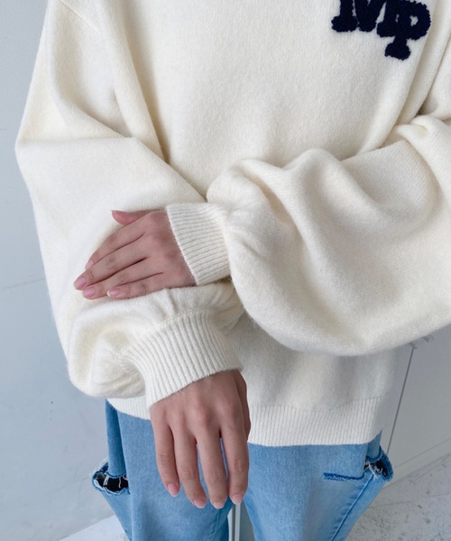 セール】ハートワンポイントロゴニットプルオーバー（ニット/セーター