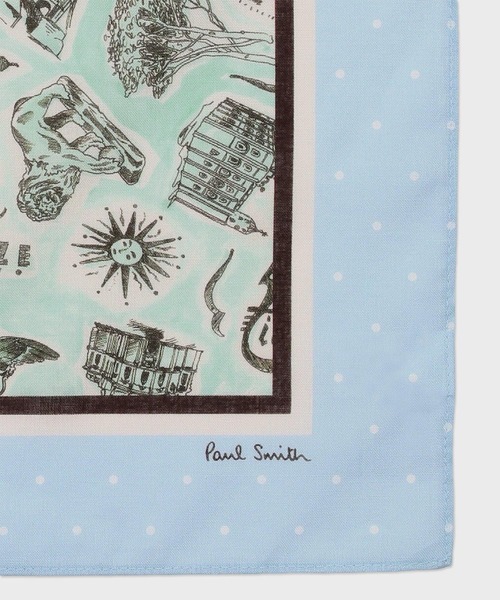 Paul Smith（ポールスミス）の「"Souvenir" バンダナ【150400 BAND】（バンダナ/スカーフ・メンズ・ミント/ピンク・FREE）」の3枚目の写真