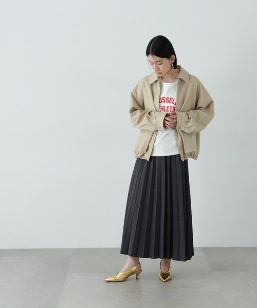 N.（N. Natural Beauty Basic）（エヌエヌナチュラルビューティーベーシック）の「ロングプリーツスカート（スカート・レディース・チャコールグレー/ベージュ・MEDIUM/SMALL）」の7枚目の写真