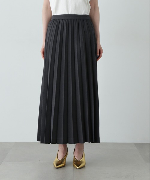 N.（N. Natural Beauty Basic）（エヌエヌナチュラルビューティーベーシック）の「ロングプリーツスカート（スカート・レディース・チャコールグレー/ベージュ・MEDIUM/SMALL）」の15枚目の写真