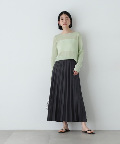 N.（N. Natural Beauty Basic）（エヌエヌナチュラルビューティーベーシック）の「ロングプリーツスカート（スカート・レディース・チャコールグレー/ベージュ・MEDIUM/SMALL）」の10枚目の写真