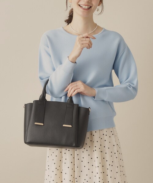 ITS'DEMO（イッツデモ）の「かるバッグ2WAYトート（トートバッグ・レディース・ブルー/ナチュラル/ブラック/アイボリー・00）」の3枚目の写真