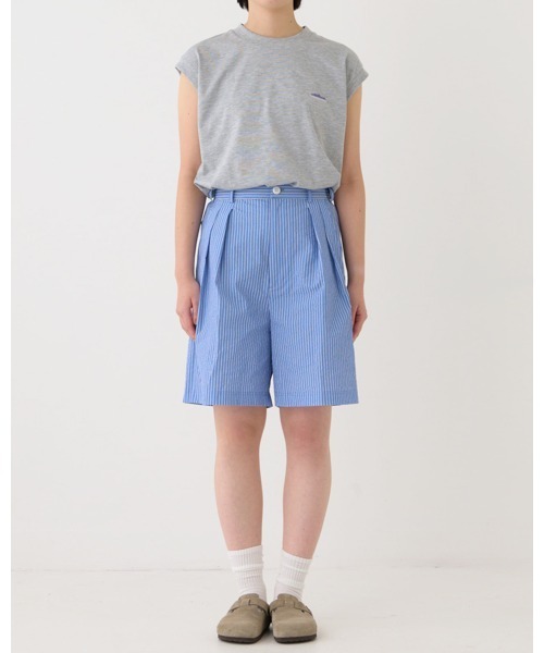 セール】【THOUSAND MILE】TUCK SHORT PANTS STRIPE タック