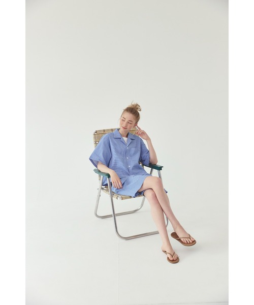 THOUSAND MILE（サウザンドマイル）の「【THOUSAND MILE】TUCK SHORT PANTS STRIPE タックショートパンツ ストライプ（その他パンツ・レディース・グレー系その他/ブルー系その他・FREE）」の15枚目の写真