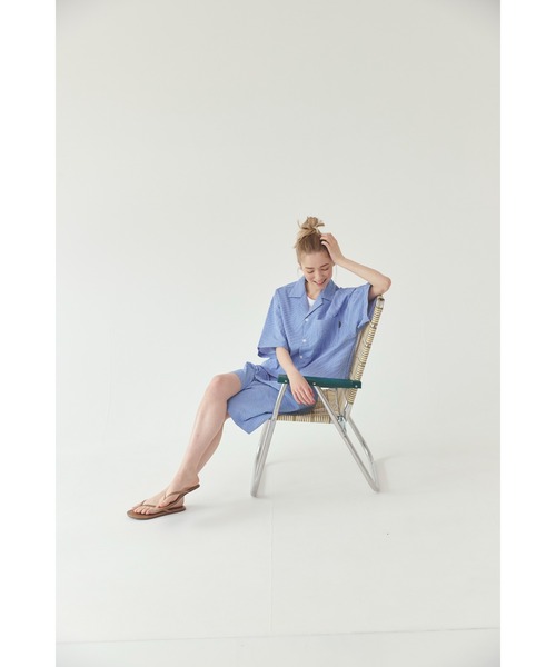 THOUSAND MILE（サウザンドマイル）の「【THOUSAND MILE】TUCK SHORT PANTS STRIPE タックショートパンツ ストライプ（その他パンツ・レディース・グレー系その他/ブルー系その他・FREE）」の16枚目の写真