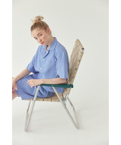 THOUSAND MILE（サウザンドマイル）の「【THOUSAND MILE】TUCK SHORT PANTS STRIPE タックショートパンツ ストライプ（その他パンツ・レディース・グレー系その他/ブルー系その他・FREE）」の17枚目の写真