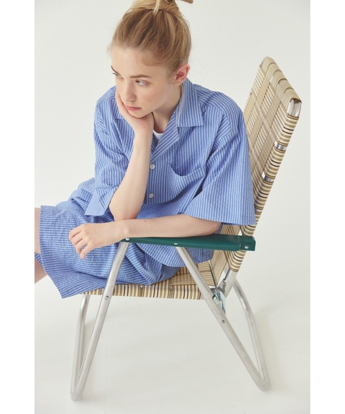 THOUSAND MILE（サウザンドマイル）の「【THOUSAND MILE】TUCK SHORT PANTS STRIPE タックショートパンツ ストライプ（その他パンツ・レディース・グレー系その他/ブルー系その他・FREE）」の18枚目の写真