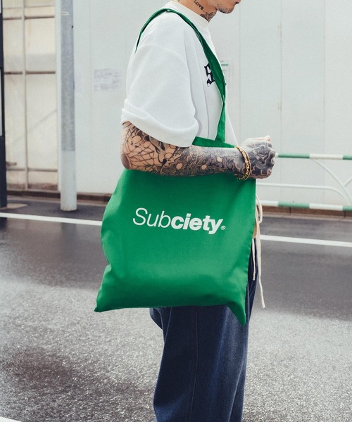 Subciety（サブサエティ）の「Essential tote bag（トートバッグ・メンズ・ホワイト/グリーン/バーガンディー/ブラック/ブルー・FREE）」の21枚目の写真
