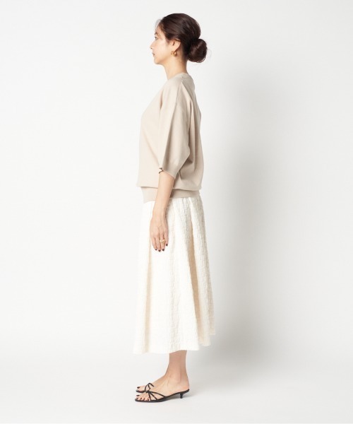 HELIOPOLE（エリオポール）の「HALF SLEEVE CREW NECK（ニット/セーター・レディース・グレー/ベージュ・38）」の10枚目の写真