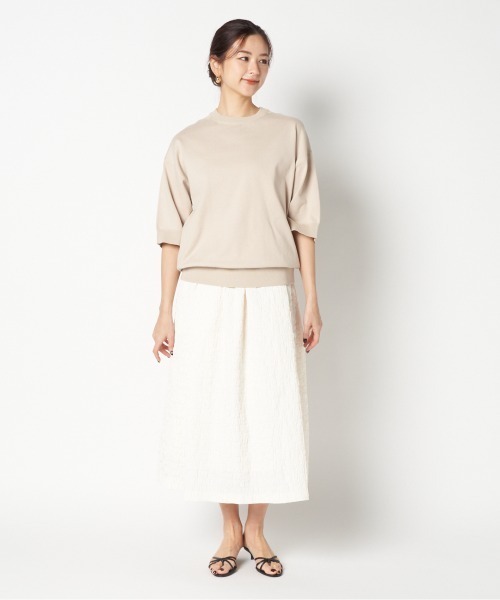 HELIOPOLE（エリオポール）の「HALF SLEEVE CREW NECK（ニット/セーター・レディース・グレー/ベージュ・38）」の13枚目の写真