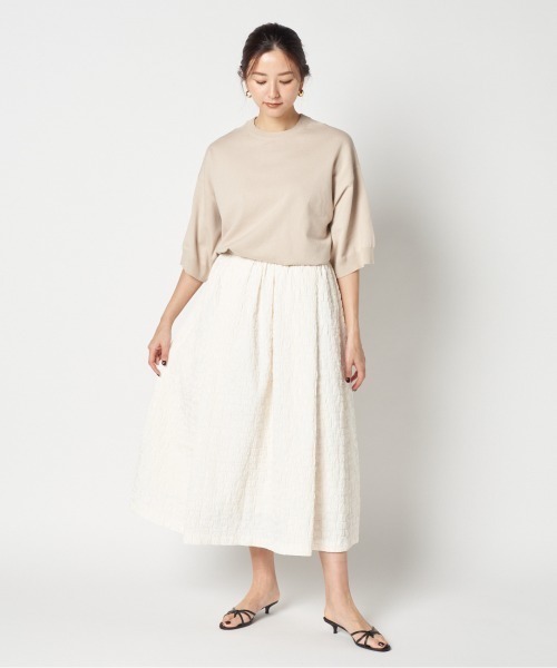 HELIOPOLE（エリオポール）の「HALF SLEEVE CREW NECK（ニット/セーター・レディース・グレー/ベージュ・38）」の14枚目の写真