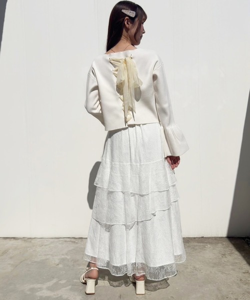 one after another NICE CLAUP(ワンアフターアナザーナイスクラップ)の「【サイズ展開あり】ティアードロングスカート(スカート・レディース・オフホワイト/ブラック/ホワイト系その他/サックスブルー系・SMALL/MEDIUM)」の15枚目の写真