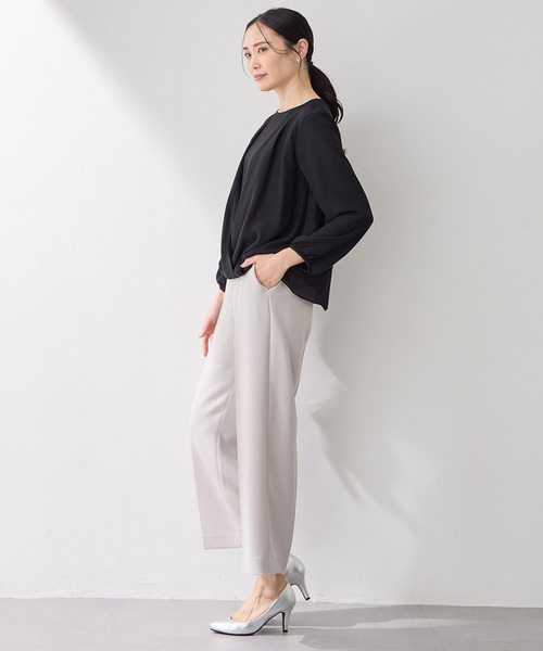 A/C DESIGN BY ALPHA CUBIC（エーシーデザインバイアルファキュービック）の「カシュクールカットソーブラウス（Tシャツ/カットソー・レディース・サックスブルー/ブラック/オフホワイト・M/L）」の19枚目の写真