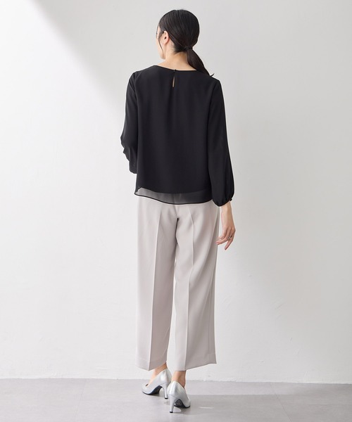 A/C DESIGN BY ALPHA CUBIC（エーシーデザインバイアルファキュービック）の「カシュクールカットソーブラウス（Tシャツ/カットソー・レディース・サックスブルー/ブラック/オフホワイト・M/L）」の20枚目の写真