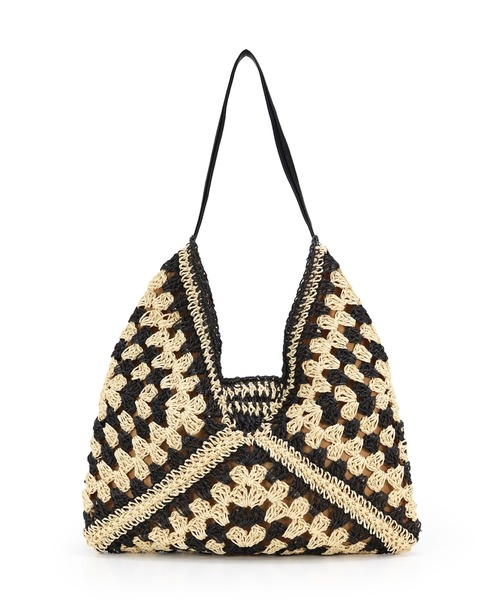 T・S・L（ティーエスエル）の「ペーパー配色クロシェワンショルダーバッグ（かごバッグ・レディース・ベージュ/オレンジ/ブラック・FREE）」の16枚目の写真