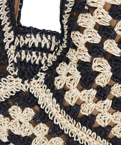 T・S・L（ティーエスエル）の「ペーパー配色クロシェワンショルダーバッグ（かごバッグ・レディース・ベージュ/オレンジ/ブラック・FREE）」の21枚目の写真