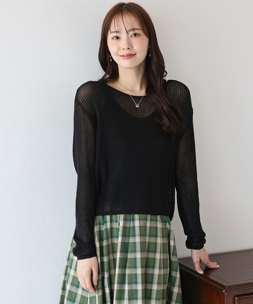 ニット セーター メッシュニット+タンクトップSET レディース セール】メッシュニット+タンクトップSET（ニット/セーター