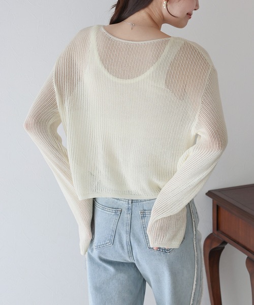 ニット セーター メッシュニット+タンクトップSET レディース セール】メッシュニット+タンクトップSET（ニット/セーター