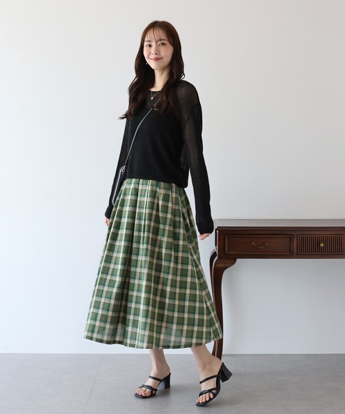 BLUEEAST（ブルーイースト）の「メッシュニット+タンクトップSET（ニット/セーター・レディース・アイボリー/ブラック/ベージュ・MEDIUM）」の12枚目の写真