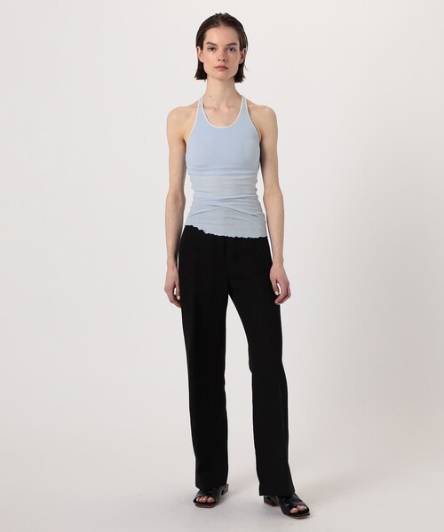 HAKUJI(ハクジ)の「HAKUJI Twist cotton asym TT(Tシャツ/カットソー・レディース・ライトブルー/ホワイト/ブラック・FREE)」の4枚目の写真