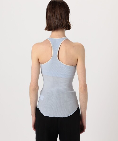 HAKUJI(ハクジ)の「HAKUJI Twist cotton asym TT(Tシャツ/カットソー・レディース・ライトブルー/ホワイト/ブラック・FREE)」の7枚目の写真