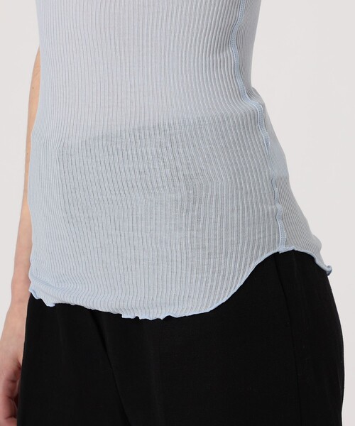 HAKUJI(ハクジ)の「HAKUJI Twist cotton asym TT(Tシャツ/カットソー・レディース・ライトブルー/ホワイト/ブラック・FREE)」の11枚目の写真