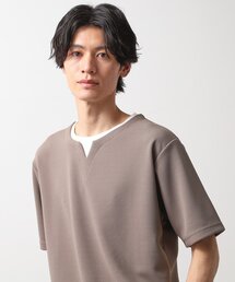 THE SHOP TK  | ミニフクレキーネック半袖Tシャツ(Tシャツ/カットソー)