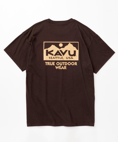 KAVU（カブー）の「KAVU/カブー TRUE LOGO TEE/トゥルーロゴティー（Tシャツ/カットソー・メンズ・オレンジ/ゴールド/サンドベージュ/ネイビー/レッド/ホワイト/ピンク/ナチュラル/ライトイエロー/アッシュグレー/ライトブルー/ブラック/ライトピンク/スカイブルー/ロイヤルブルー/チャコールグレー/グレー/ダークグリーン/ダークオレンジ/サックスブルー/チョコ/ライム/ライトグリーン/アクア/グリーン/ミント/インディゴブルー/マルーン/パープル・MEDIUM/LARGE/X-LARGE）」の7枚目の写真
