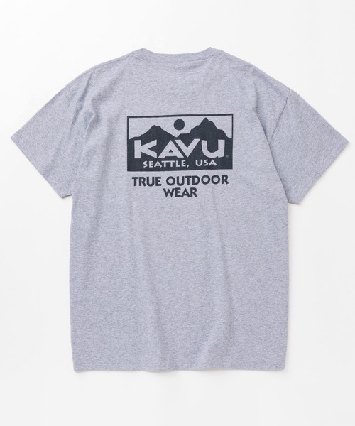 KAVU（カブー）の「KAVU/カブー TRUE LOGO TEE/トゥルーロゴティー（Tシャツ/カットソー・メンズ・オレンジ/ゴールド/サンドベージュ/ネイビー/レッド/ホワイト/ピンク/ナチュラル/ライトイエロー/アッシュグレー/ライトブルー/ブラック/ライトピンク/スカイブルー/ロイヤルブルー/チャコールグレー/グレー/ダークグリーン/ダークオレンジ/サックスブルー/チョコ/ライム/ライトグリーン/アクア/グリーン/ミント/インディゴブルー/マルーン/パープル・MEDIUM/LARGE/X-LARGE）」の6枚目の写真