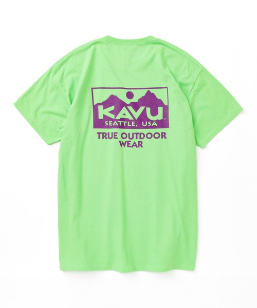 KAVU（カブー）の「KAVU/カブー TRUE LOGO TEE/トゥルーロゴティー（Tシャツ/カットソー・メンズ・オレンジ/ゴールド/サンドベージュ/ネイビー/レッド/ホワイト/ピンク/ナチュラル/ライトイエロー/アッシュグレー/ライトブルー/ブラック/ライトピンク/スカイブルー/ロイヤルブルー/チャコールグレー/グレー/ダークグリーン/ダークオレンジ/サックスブルー/チョコ/ライム/ライトグリーン/アクア/グリーン/ミント/インディゴブルー/マルーン/パープル・MEDIUM/LARGE/X-LARGE）」の11枚目の写真