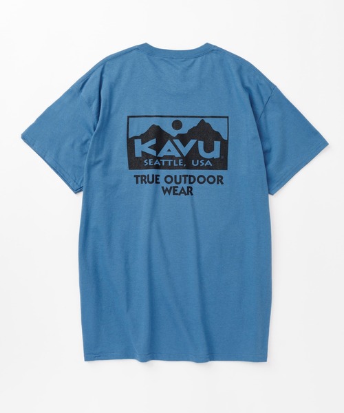 KAVU（カブー）の「KAVU/カブー TRUE LOGO TEE/トゥルーロゴティー（Tシャツ/カットソー・メンズ・オレンジ/ゴールド/サンドベージュ/ネイビー/レッド/ホワイト/ピンク/ナチュラル/ライトイエロー/アッシュグレー/ライトブルー/ブラック/ライトピンク/スカイブルー/ロイヤルブルー/チャコールグレー/グレー/ダークグリーン/ダークオレンジ/サックスブルー/チョコ/ライム/ライトグリーン/アクア/グリーン/ミント/インディゴブルー/マルーン/パープル・MEDIUM/LARGE/X-LARGE）」の18枚目の写真