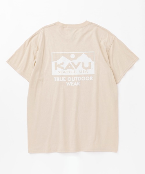 KAVU（カブー）の「KAVU/カブー TRUE LOGO TEE/トゥルーロゴティー（Tシャツ/カットソー・メンズ・オレンジ/ゴールド/サンドベージュ/ネイビー/レッド/ホワイト/ピンク/ナチュラル/ライトイエロー/アッシュグレー/ライトブルー/ブラック/ライトピンク/スカイブルー/ロイヤルブルー/チャコールグレー/グレー/ダークグリーン/ダークオレンジ/サックスブルー/チョコ/ライム/ライトグリーン/アクア/グリーン/ミント/インディゴブルー/マルーン/パープル・MEDIUM/LARGE/X-LARGE）」の8枚目の写真