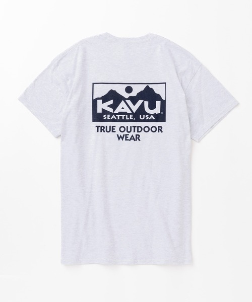 KAVU（カブー）の「KAVU/カブー TRUE LOGO TEE/トゥルーロゴティー（Tシャツ/カットソー・メンズ・オレンジ/ゴールド/サンドベージュ/ネイビー/レッド/ホワイト/ピンク/ナチュラル/ライトイエロー/アッシュグレー/ライトブルー/ブラック/ライトピンク/スカイブルー/ロイヤルブルー/チャコールグレー/グレー/ダークグリーン/ダークオレンジ/サックスブルー/チョコ/ライム/ライトグリーン/アクア/グリーン/ミント/インディゴブルー/マルーン/パープル・MEDIUM/LARGE/X-LARGE）」の5枚目の写真