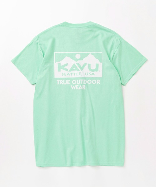 KAVU（カブー）の「KAVU/カブー TRUE LOGO TEE/トゥルーロゴティー（Tシャツ/カットソー・メンズ・オレンジ/ゴールド/サンドベージュ/ネイビー/レッド/ホワイト/ピンク/ナチュラル/ライトイエロー/アッシュグレー/ライトブルー/ブラック/ライトピンク/スカイブルー/ロイヤルブルー/チャコールグレー/グレー/ダークグリーン/ダークオレンジ/サックスブルー/チョコ/ライム/ライトグリーン/アクア/グリーン/ミント/インディゴブルー/マルーン/パープル・MEDIUM/LARGE/X-LARGE）」の13枚目の写真