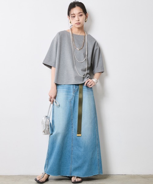 CHIC STYLE（シックスタイル）の「5分袖カットソープルオーバー＜大きいサイズ有＞シックスタイル（Tシャツ/カットソー・レディース・ブラック/グレー・M/5L/4L/3L/LL/L）」の4枚目の写真