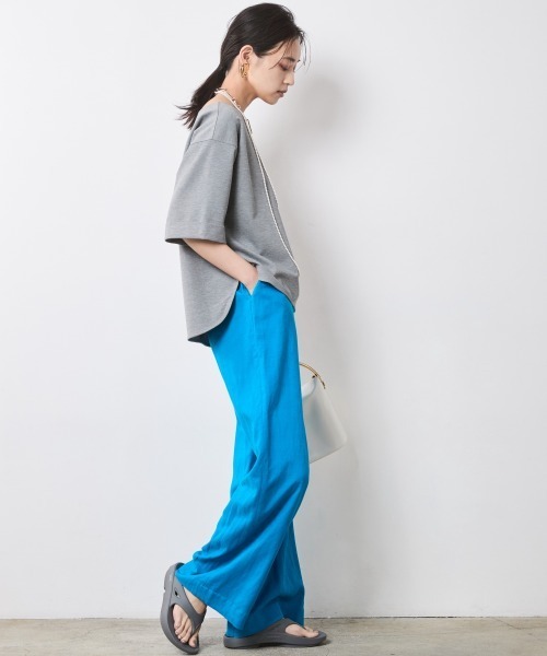 CHIC STYLE（シックスタイル）の「5分袖カットソープルオーバー＜大きいサイズ有＞シックスタイル（Tシャツ/カットソー・レディース・ブラック/グレー・M/5L/4L/3L/LL/L）」の5枚目の写真