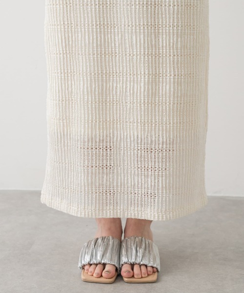 SENSE OF PLACE by URBAN RESEARCH（センスオブプレイスバイアーバンリサーチ）の「レースプリーツスカート（スカート・レディース・アイボリー/ブラック・ONE）」の7枚目の写真