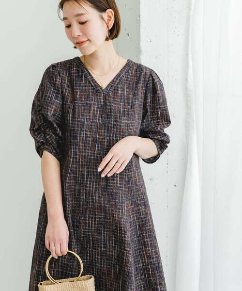 F by ROSSO（エフバイロッソ）の「F by ROSSO　チェックパフスリーブワンピース（ワンピース・レディース・ブラウン/ブルー/イエロー・36/38）」の12枚目の写真