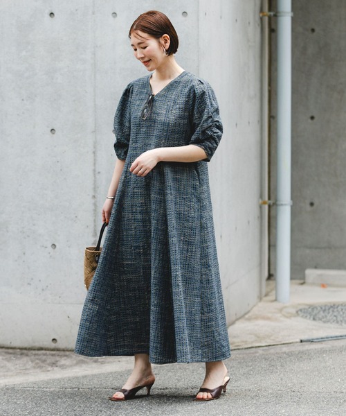 F by ROSSO（エフバイロッソ）の「F by ROSSO　チェックパフスリーブワンピース（ワンピース・レディース・ブラウン/ブルー/イエロー・36/38）」の16枚目の写真